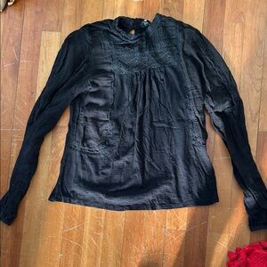 Lucky Brand Black Long Sleeve with Crochet accents